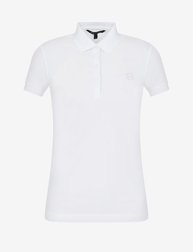 Armani Exchange Polo A Maniche Corte Bianco Cotone