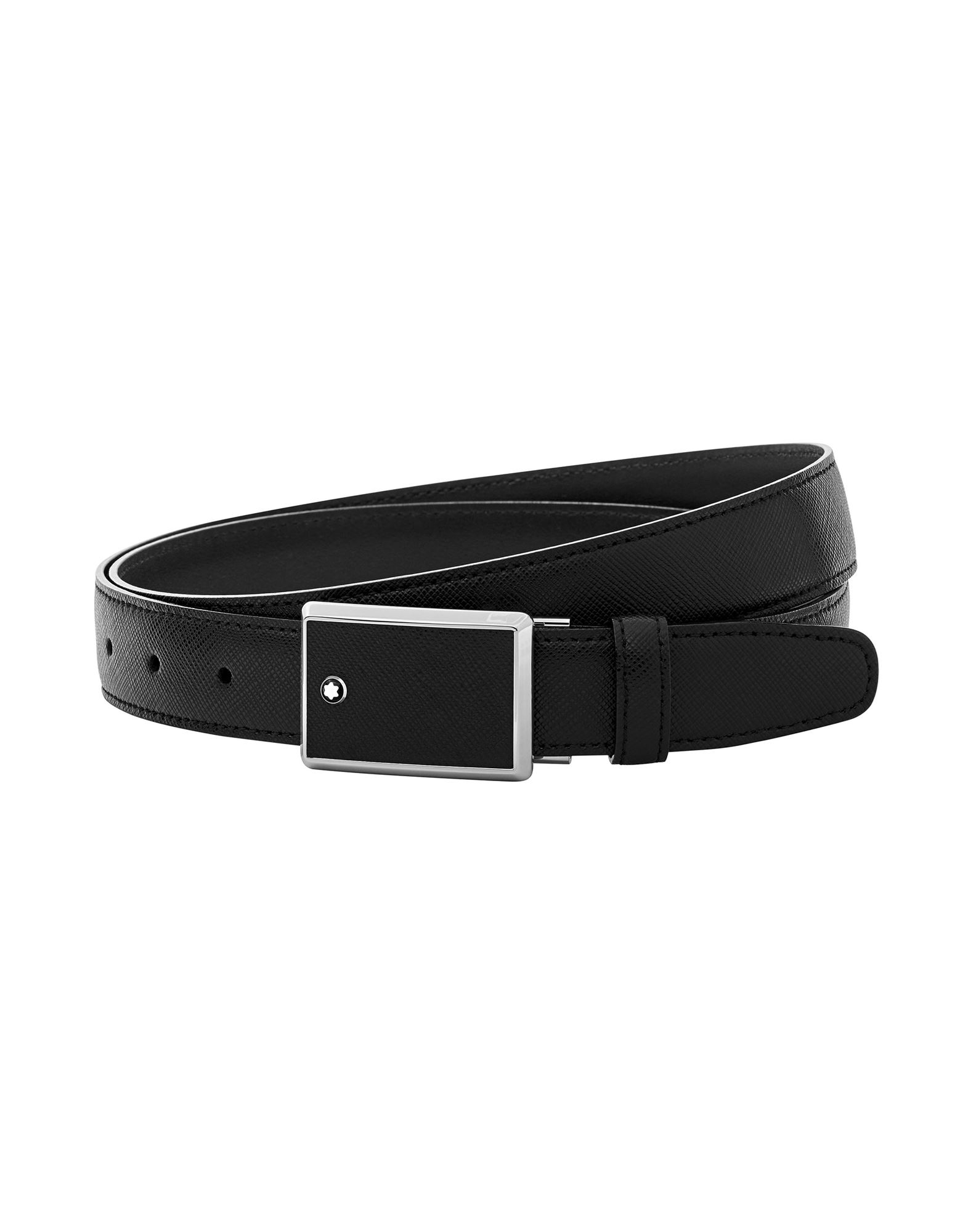 ԥ볫MONTBLANC  ٥ ֥å one size סʥա /  RECTANGULAR FRAMED BLACK SAFFIANO PRINTED LEATHER &STAINLESS STEEL PLATE BUCKLE BELT