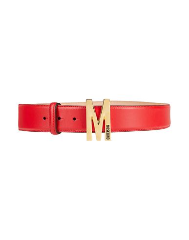 Moschino Woman Belt Red Size 12 Soft Leather In Pink
