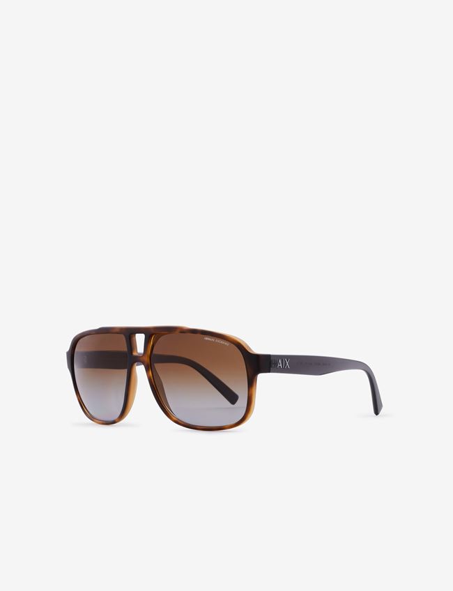 Armani Exchange Occhiale Da Sole Marrone Acetato