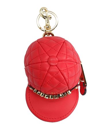Moschino Woman Key Ring Red Size - Soft Leather
