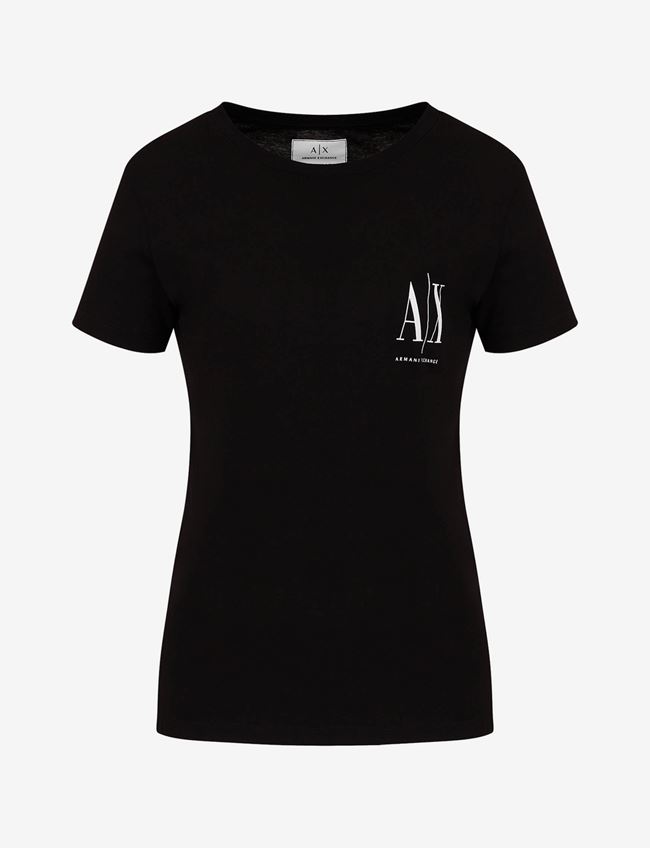 Armani Exchange T-Shirt Con Logo Nero/Bianco Cotone