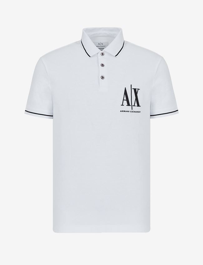 Armani Exchange Polo A Maniche Corte Bianco Cotone