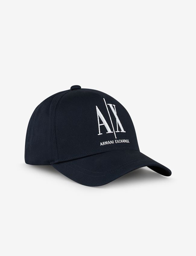 Armani Exchange Cappello Blu Cotone