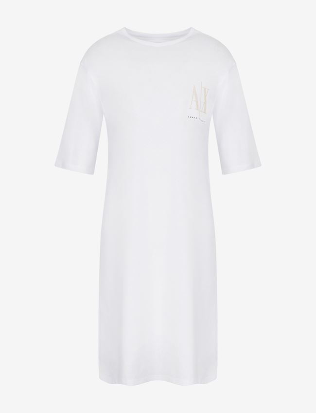 Armani Exchange Vestito Corto Bianco Cotone