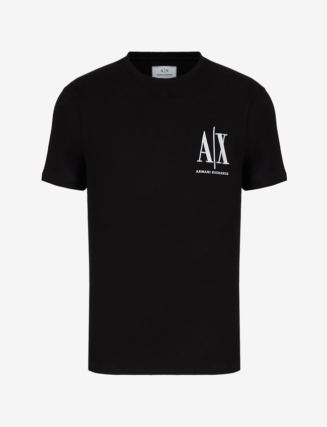 Armani Exchange T-Shirt Con Logo Nero Cotone