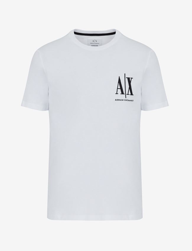 Armani Exchange T-Shirt Con Logo Bianco Cotone