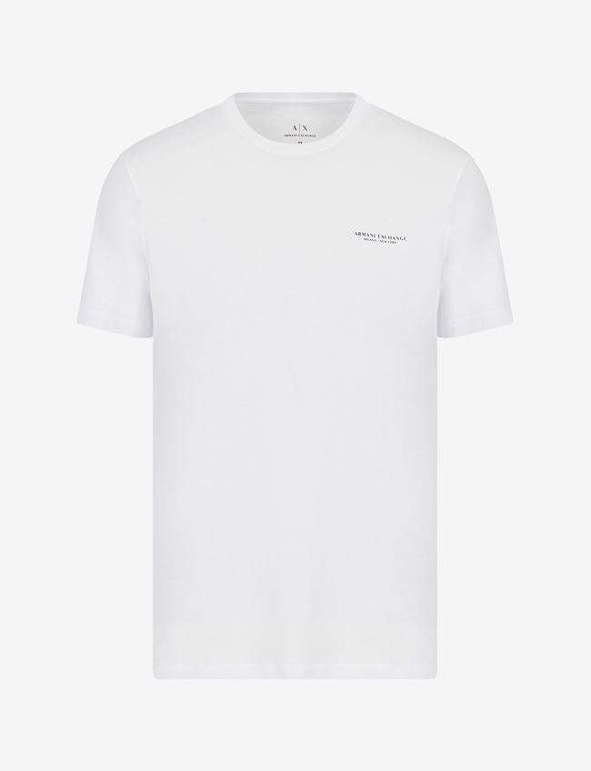 Armani Exchange T-Shirt Con Logo Bianco Cotone