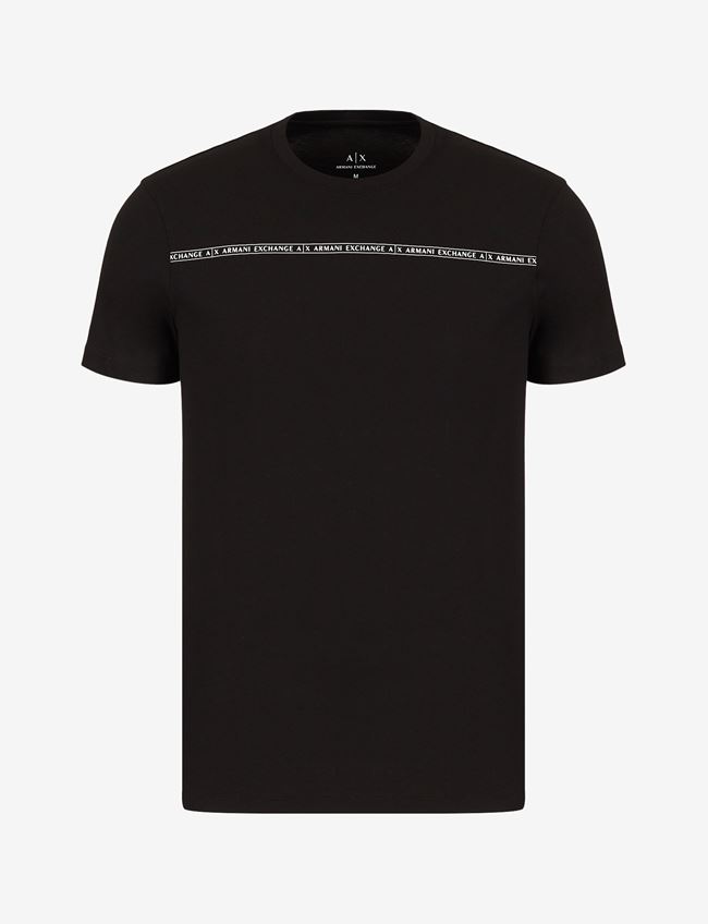 Armani Exchange T-Shirt Con Logo Nero Cotone