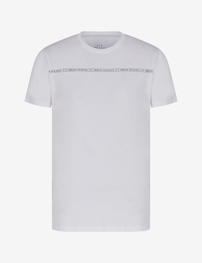 Armani Exchange T-Shirt Con Logo Bianco Cotone