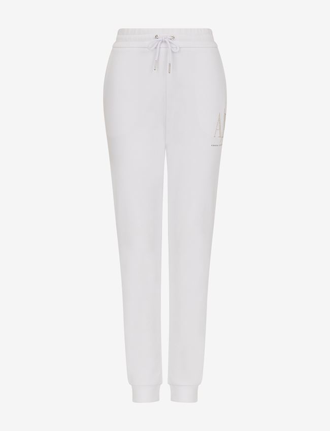 Armani Exchange Pantalone Da Jogging Bianco Cotone
