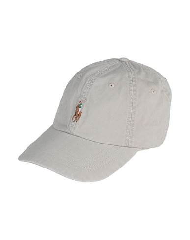 Polo Ralph Lauren Stretch-cotton Twill Ball Cap Hat Light Grey Size Onesize Cotton, Elastane, Leathe In Beige