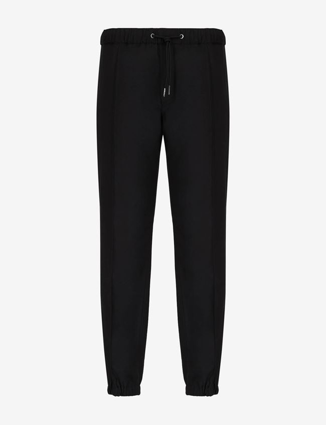 Armani Exchange Pantaloni Sportivi Nero Poliestere, Viscosa, Elastan