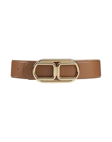 Elisabetta Franchi Woman Belt Camel Size 6 Synthetic Fibers In Sand