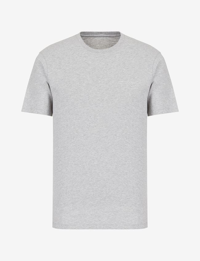 Armani Exchange T-Shirt Con Logo Grigio Cotone