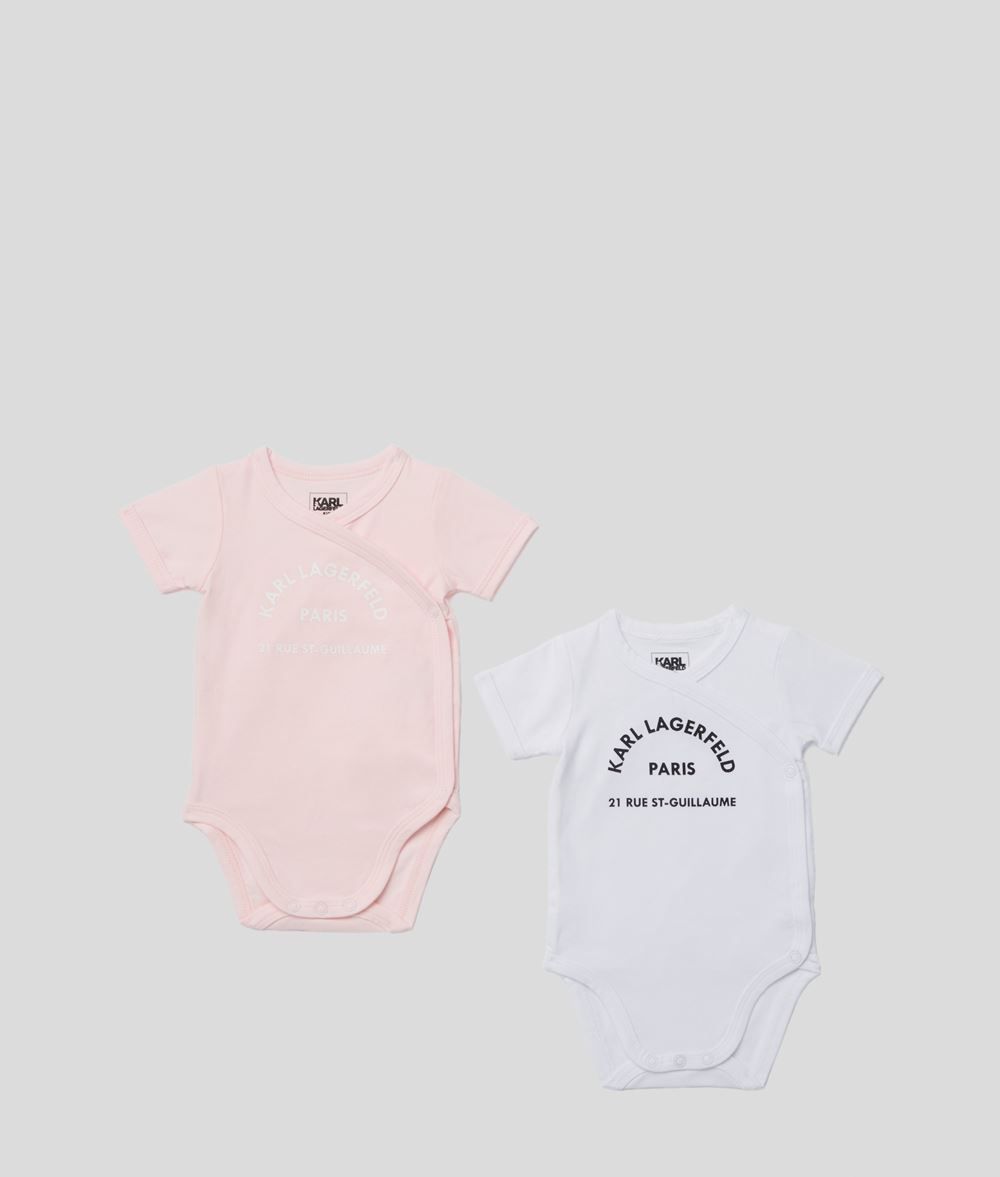 Baby Bodysuit Two-pack White/pink 95% Cotton - 5% Elastane - Size: 1-3