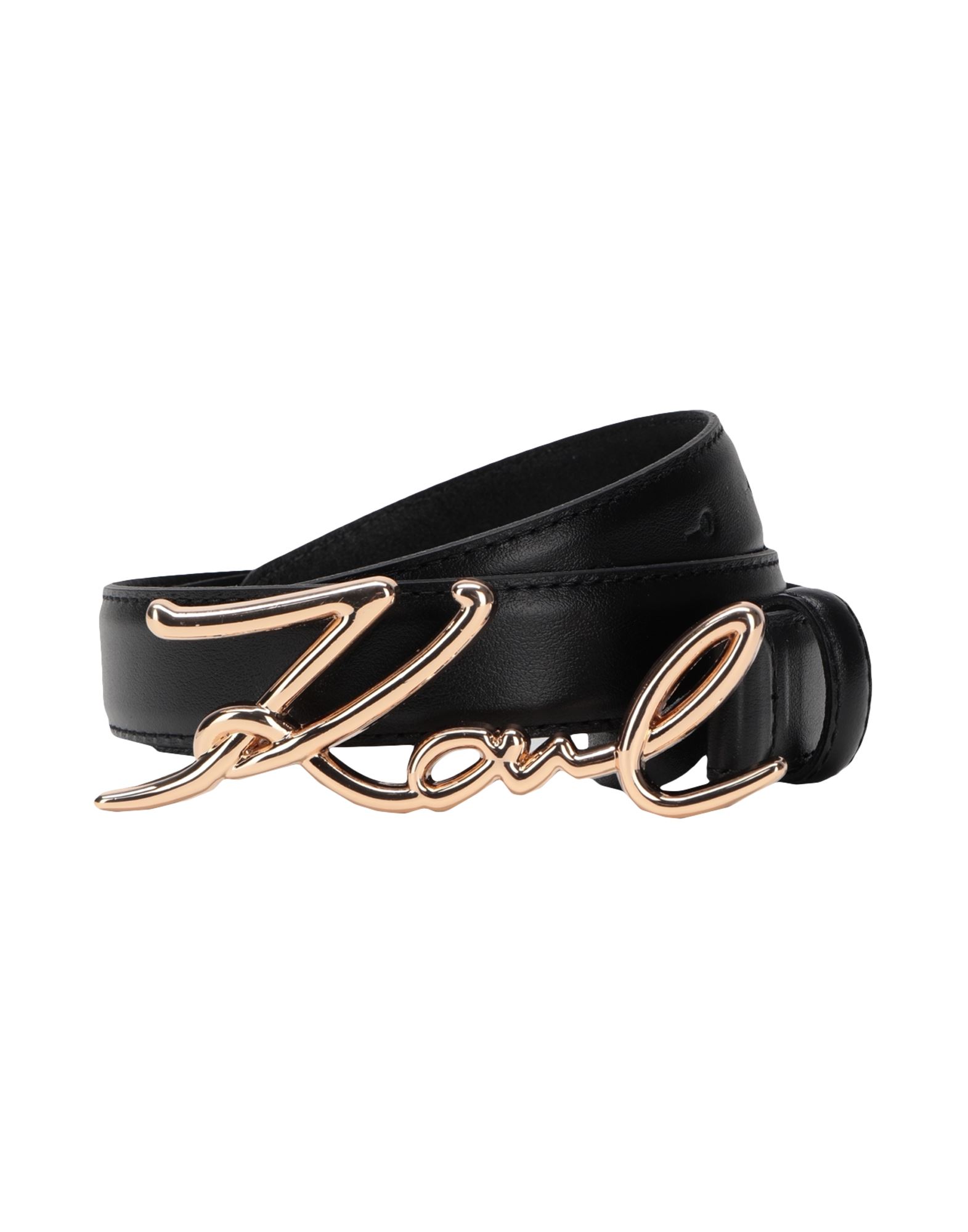 Karl Lagerfeld K/signature Belt Woman Belt Black Size L Bovine Leather