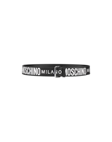 Moschino Man Belt Black Size 36 Soft Leather