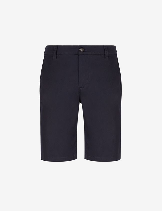 Armani Exchange Shorts Blu Navy Cotone, Elastan