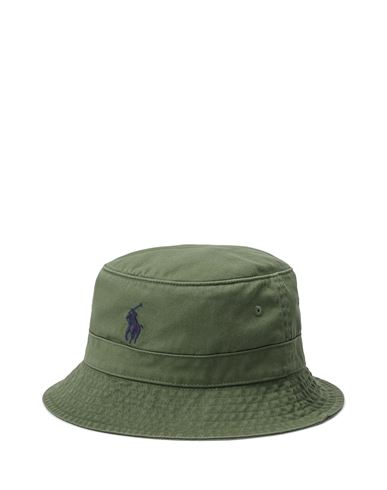 Shop Polo Ralph Lauren Cotton Chino Bucket Hat Man Hat Green Size L/xl Cotton