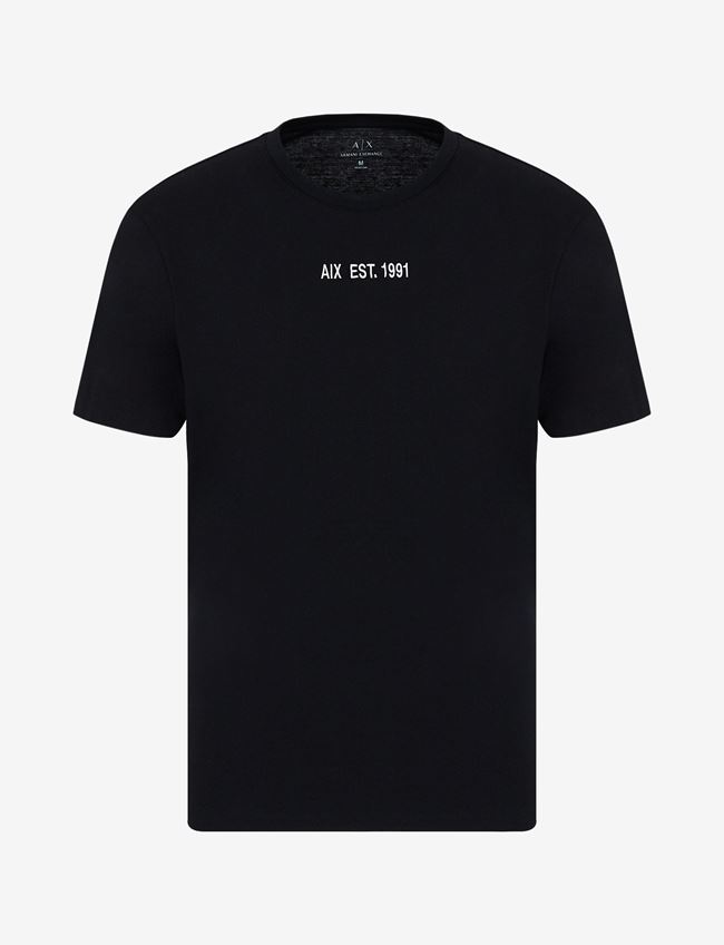 Armani Exchange T-Shirt Con Logo Nero Cotone