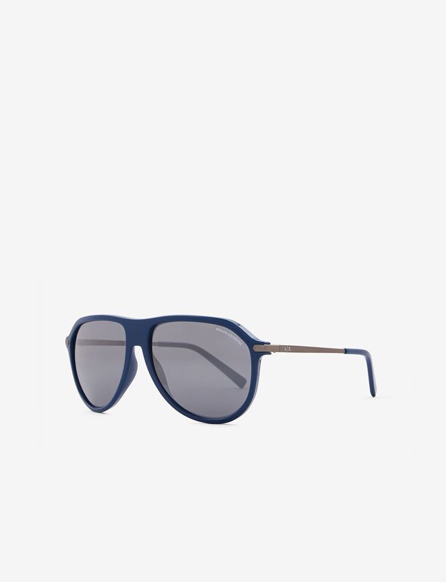 Armani Exchange Occhiale Da Sole Blu Diacetato Di Cellulosa