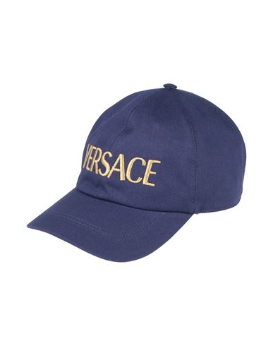 Versace Woman Hat Blue Size 7 ⅜ Cotton, Viscose, Metallic Polyester, Paper Yarn