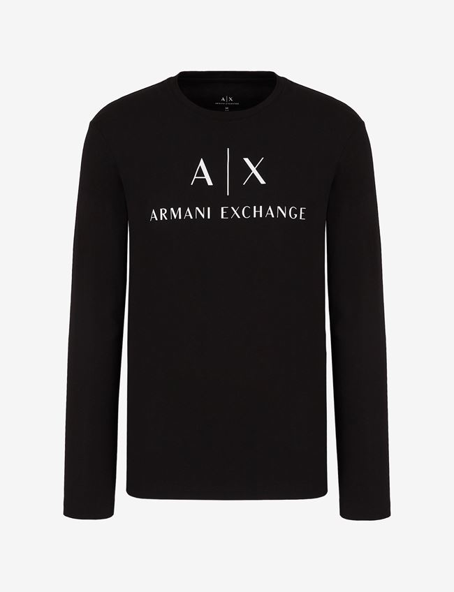 Armani Exchange T-Shirt Con Logo Nero Cotone
