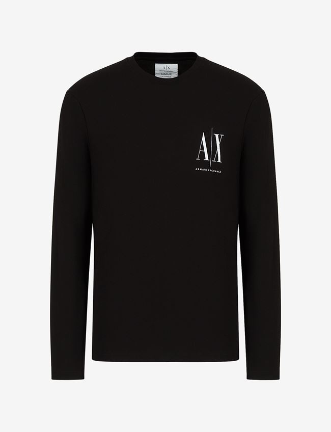 Armani Exchange T-Shirt Con Logo Nero Cotone