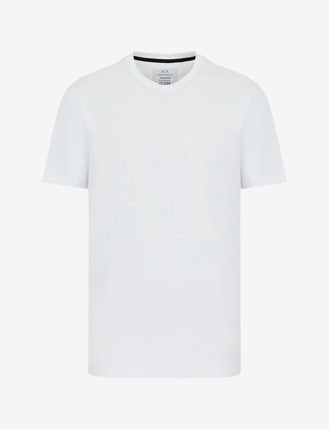 Armani Exchange T-Shirt Con Logo Bianco Cotone