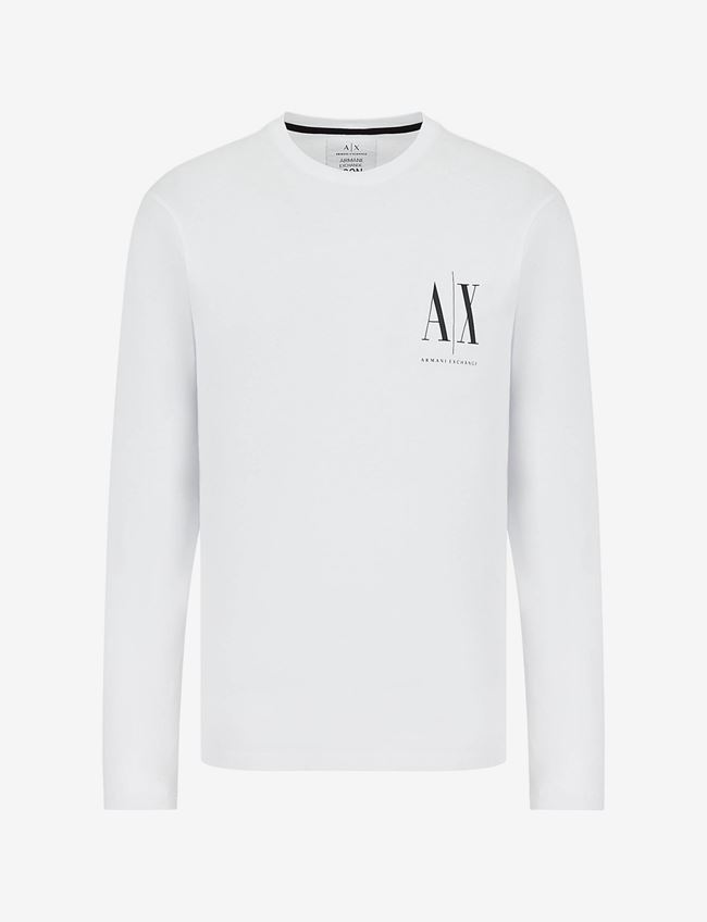 Armani Exchange T-Shirt Con Logo Bianco Cotone