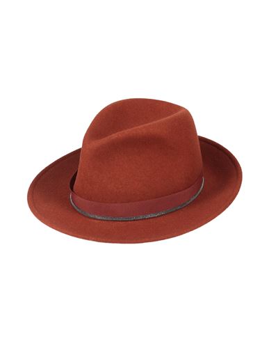 Shop Fabiana Filippi Woman Hat Rust Size M Wool, Polyester, Acrylic In Red