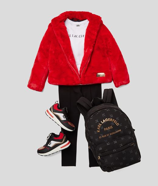 Kid Kids Faux Fur Short Coat Red 100% Polyester - Size: 10