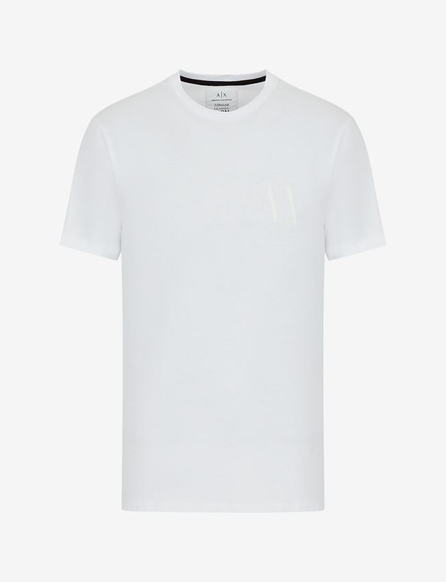 Armani Exchange T-Shirt Con Logo Bianco Cotone