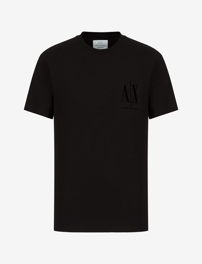 Armani Exchange T-Shirt Con Logo Nero Cotone