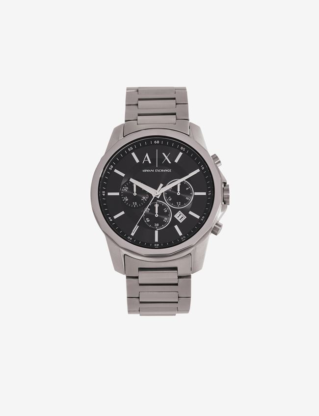 Armani Exchange Analog Watches Argento Acciaio Inox, Cristallo, Plastica