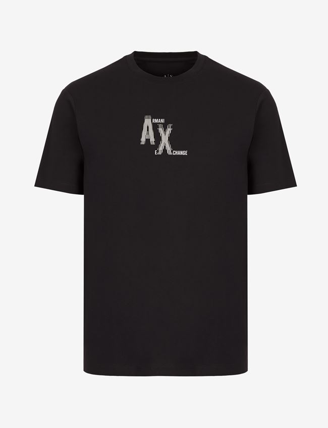 Armani Exchange T-Shirt Con Logo Nero Cotone