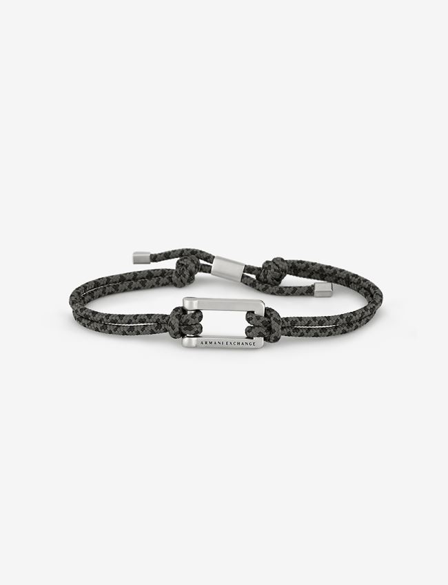 Armani Exchange Bracelets Argento Nylon, Acciaio Inox