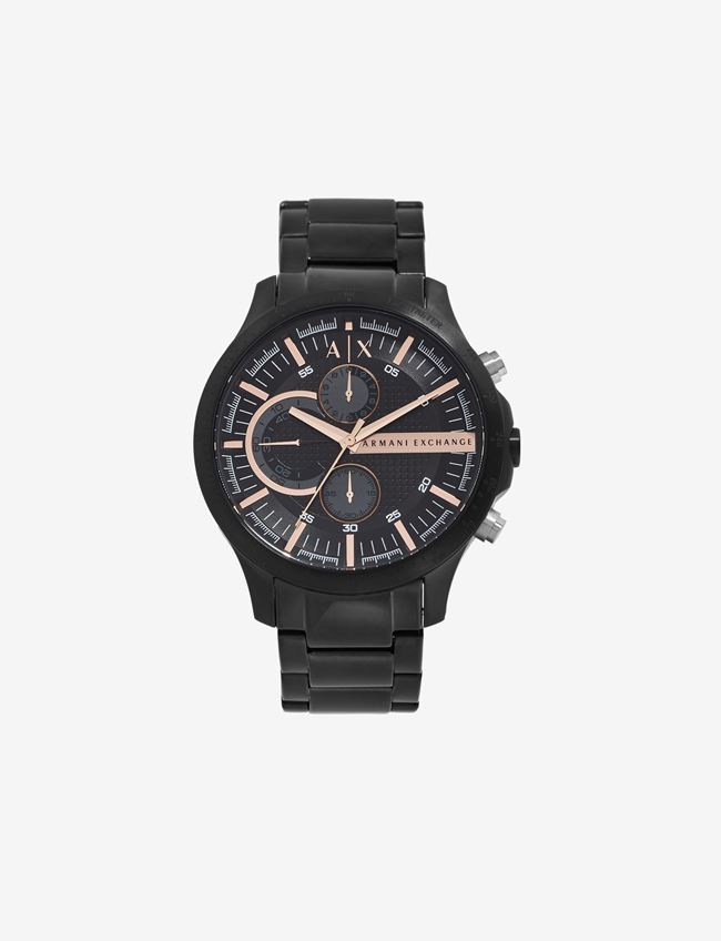 Armani Exchange Analog Watches Schwarz Edelstahl, Kristall, Plastik