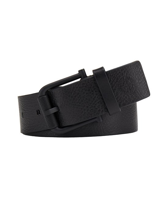 Ceinture Homme 94772 TUMBLED LEATHER BELT Front STONE ISLAND
