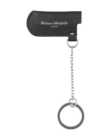 Maison Margiela Man Key Ring Black Size - Calfskin, Metal