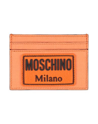 Shop Moschino Man Document Holder Orange Size - Soft Leather