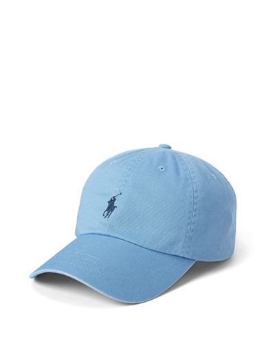 Polo Ralph Lauren Cotton Chino Ball Cap Man Hat Light Blue Size Onesize Cotton