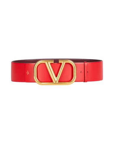 Valentino Garavani Woman Belt Red Size 34 Soft Leather