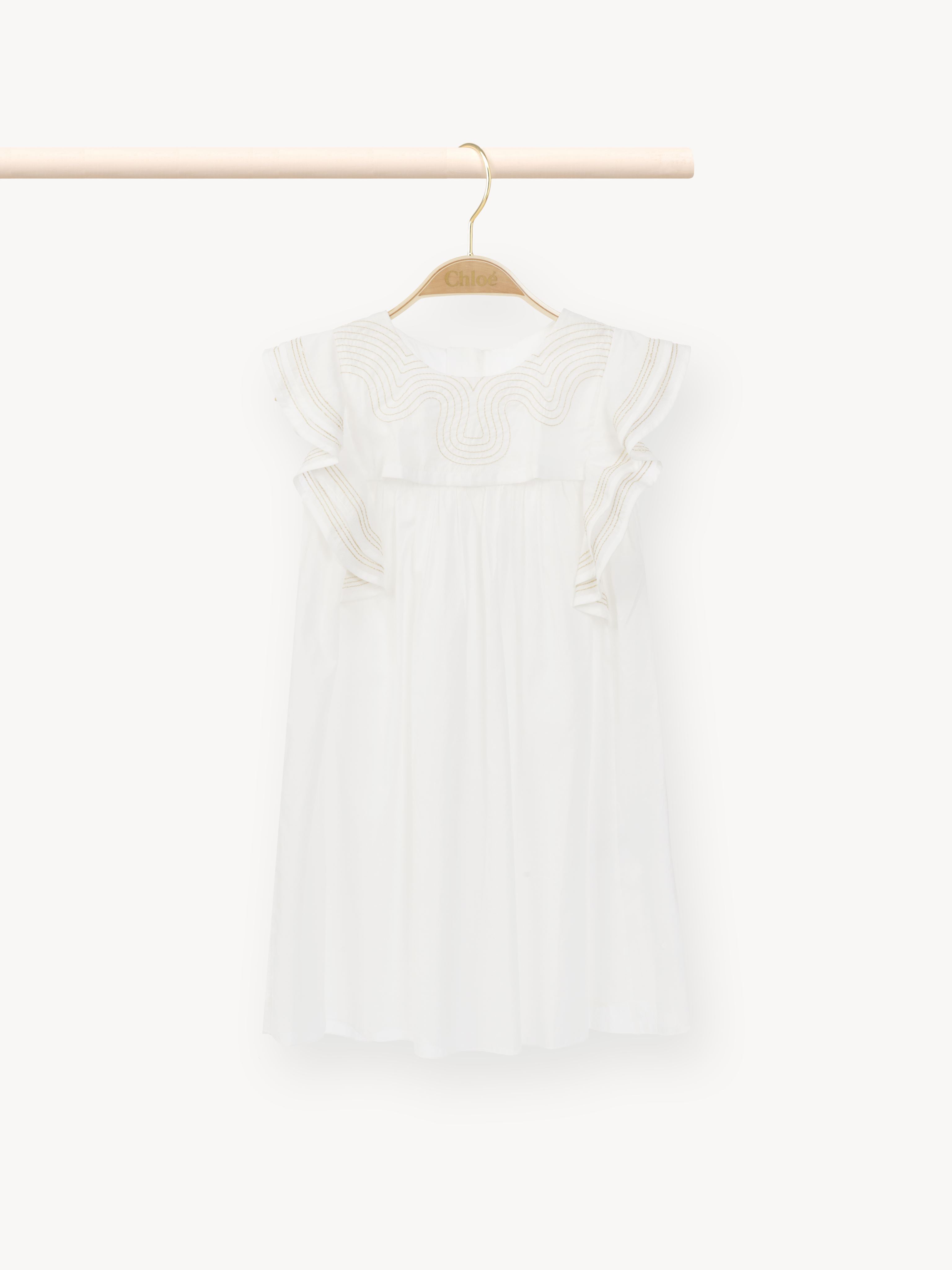 Chloé Graphic Dress White Size 8 100% Cotton