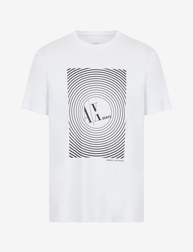 Armani Exchange T-Shirt Con Stampa Bianco Cotone