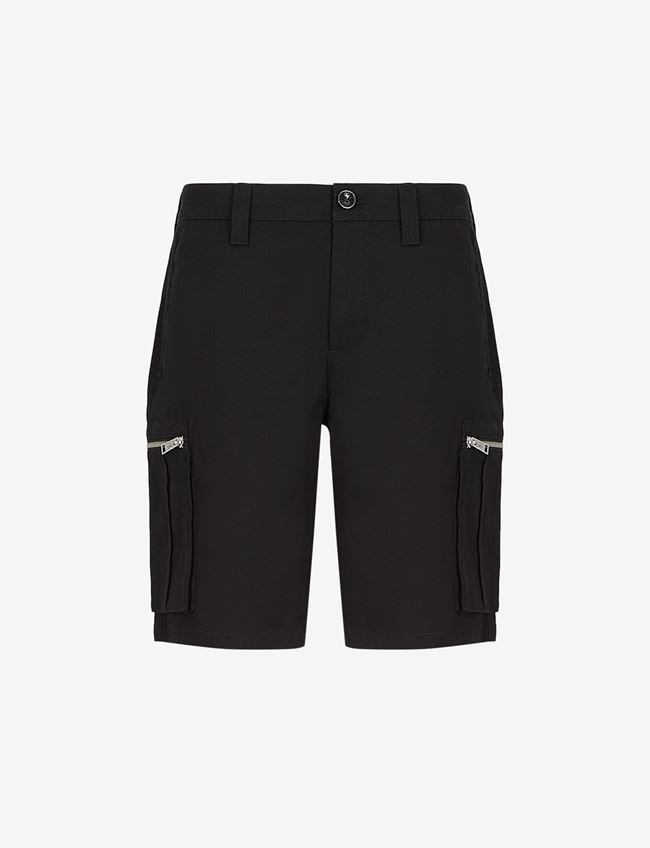 Armani Exchange Shorts Nero Cotone, Elastan