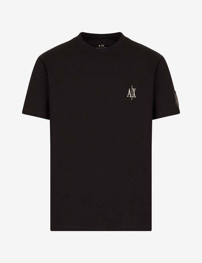 Armani Exchange T-Shirt Con Logo Nero Cotone