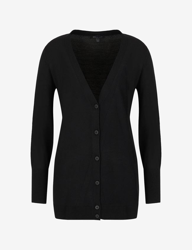 Armani Exchange Cardigan Nero Lana Vergine