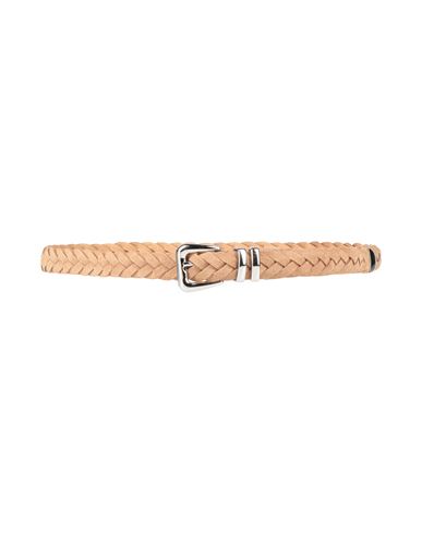 Brunello Cucinelli Man Belt Camel Size 39.5 Soft Leather In Neutral